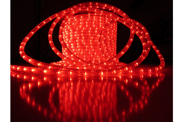 LED-XD-2W-100M-240V Светодиодная гирлянда дюралайт фиксинг, красный, 240V, D13мм, 36LED/метр, кратно фото 2