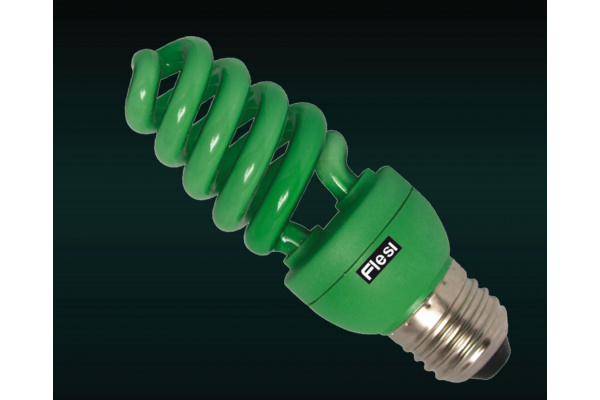 Flesi Spiral Color 15W 220V E27 Green 124x45 фото 1
