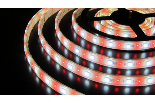 FLEX-SWP1072B-RGBW 24V, IP67, 72 SMD5050, 36 RGB led + 36 W led, 16W/m, белая основа фото 3