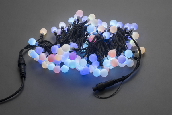 LED-PLR-100L-10M-25MM-240V-RGB/BL (FAST) -W/O LED гирлянда 10м, 240V, IP65, RGB LED/Шарик 2,5см фото 4