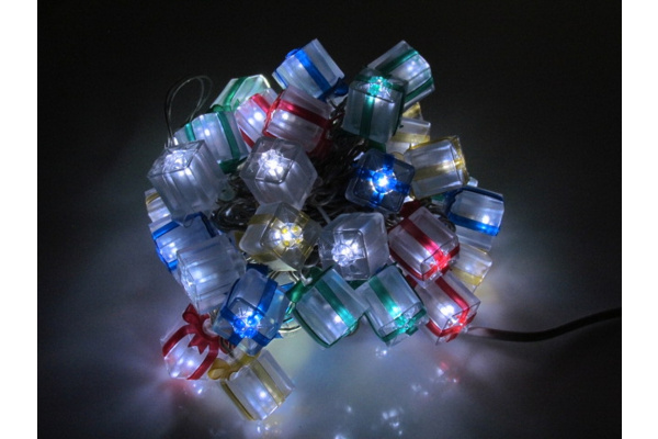 LED-PL-80-8M-240V-W Светодиодная гирлянда 8м, IP54, 240V Белые LED/Подарочная упаковка 2,8*2,8*3,3см фото 1