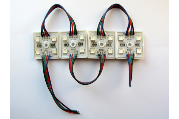 4 SMD RGB модуль 36х36х5мм, RGB фото 1