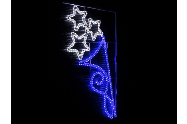 FLESI-LED-KN 003-240V-B/W (LED 3STAR PATTERN MOTIF) производство (РФ) 150х78см  фото 1
