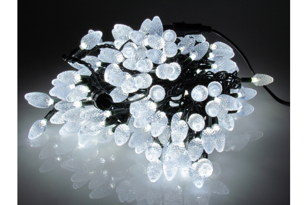LED-PL-C6-200-4-240V-W Светодиодная гирлянда 20м, 240V, белые LED/насадка Ягодка 3,5х1,7см Neo-Neon фото 1