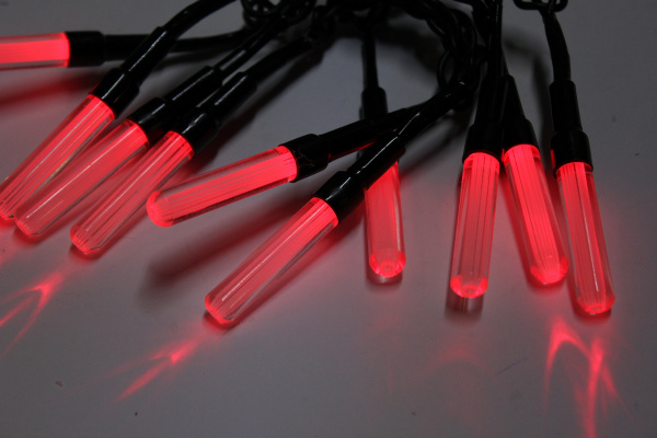 LED-LINE-10-AC-LI-O/GP-24V-R Светодиодная гирлянда 1м, 24V, IP44 красные LED/насадка Капсула 5,5*1см фото 2