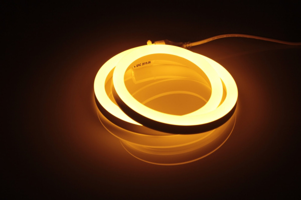 LM-220V-2835-120P-big size-Y Световая гирлянда Гибкий неон LED NEON FLEX желтый, 12х25мм. (ШИРОКИЙ)  фото 1