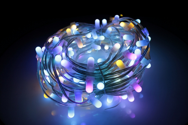 LED-LP-15СМ-30M-12V-RGB Гирлянда световая клип-лайт красные LED/RGB, 30м, колпачок, транс. Neo-Neon фото 2