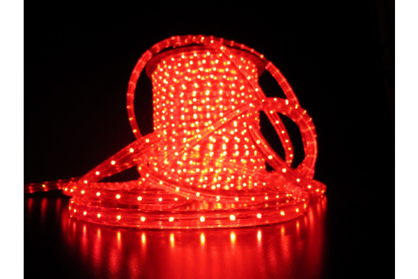 LED-XF-2W-100М-240V Светодиодный дюралайт фиксинг, красный, 11*18мм, 240V, кратность 2м. Flesi фото 1