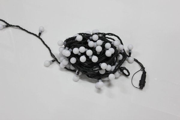 LED-PLR-100-15M-25MM-240V-R/BL-W/O LED гирлянда 15м, 240V, IP65, красные LED/Матовый Шарик 2,5см фото 3
