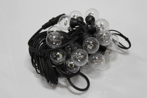 LED-2BLR-2835-50CM-10M-240V-W/BL Гирлянда Белт-лайт 10м, IP65, 20 белых ламп/черный провод. Neo-Neon фото 3