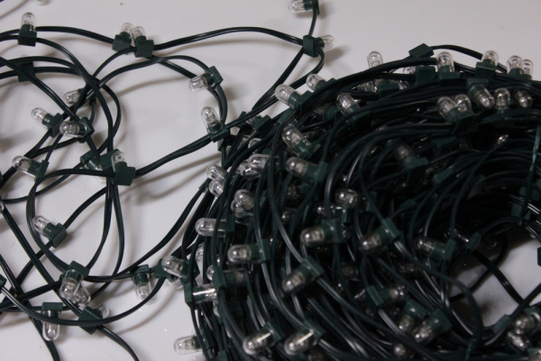LED-LP-15CM-100M-12V-R/DG Гирлянда клип-лайт красный LED c КОЛПАЧКОМ, темно-зеленый провод. Neo-Neon фото 4