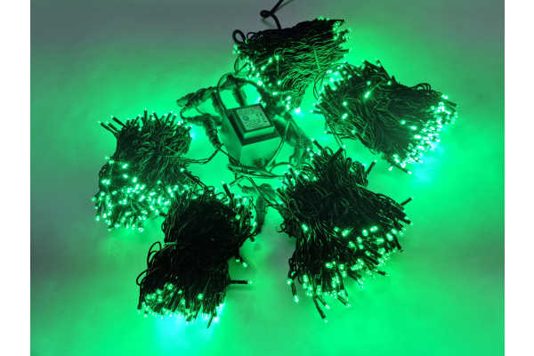 LED-PLS-200*5-20M*5-24V-G/BL-F(G) Flash LED гирлянда Спайдер 5*20м 24V, зеленые LED/черный провод фото 1