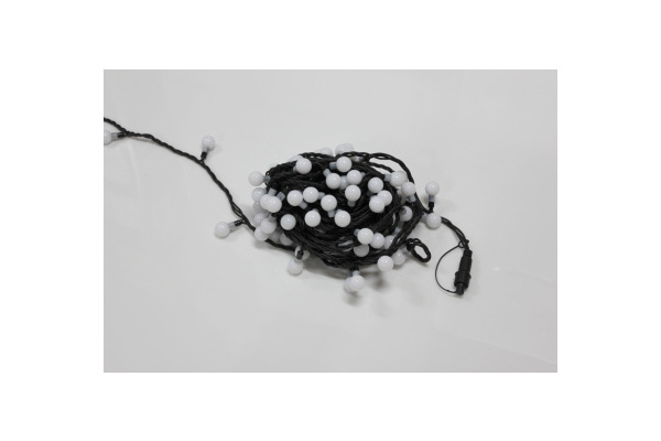 LED-PLR-100-15M-25MM-240V-B/BL-W/O LED гирлянда 15м, 240V, IP65, синие LED/Матовый Шарик 2,5см фото 4