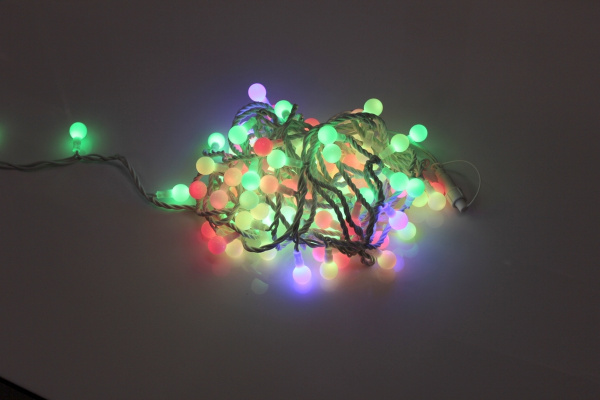 LED-PLR-100-15M-25MM-240V-RGB/WH -W/O (SLOW) LED гирлянда 15м, 240V, IP65, RGB LED/Шарик 2,5см фото 1