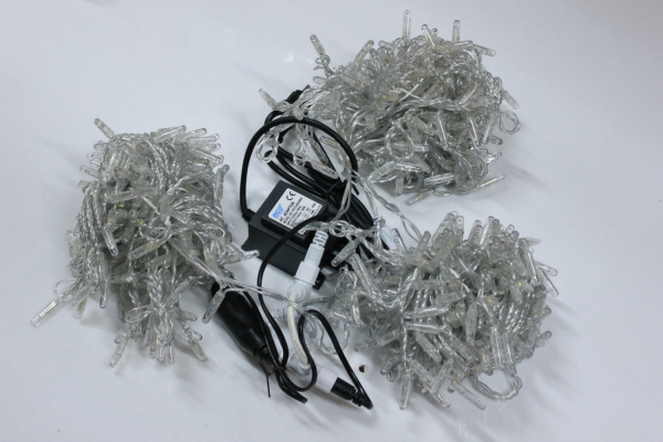 LED-PLS-200*3-20M-24V-W/C-F(W) Flash Гирлянда Спайдер 3*20м 24V/60W белые LED/прозрачный провод/колп фото 3