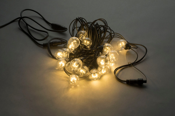 LED-2BLR-2835-50CM-10M-240V-WW/BL Гирлянда Белт-лайт 10м, IP65, 20 белых теплых ламп/черный провод фото 2