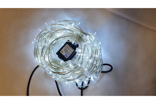 LED-LP-200-30M-12V-W Светодиодная гирлянда клип-лайт белые LED/прозрачный провод, 30м, трансформатор фото 1