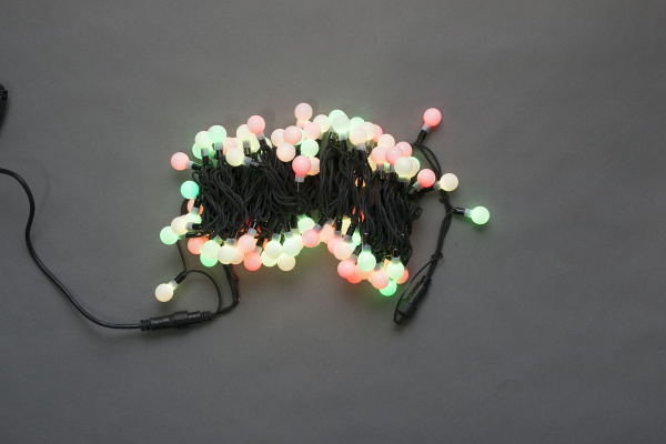 LED-PLR-100L-10M-25MM-240V-RGB/BL (SLOW) -W/O LED гирлянда 10м, 240V, IP65, RGB LED/Шарик 2,5см фото 2