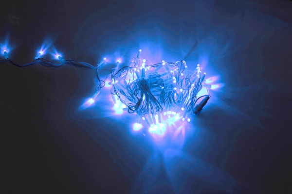 LED-PLS-200-20M-240V-B/W-W/O, Синий/белый провод, соединяемая (без силового шнура) С КОЛПАЧКОМ фото 1