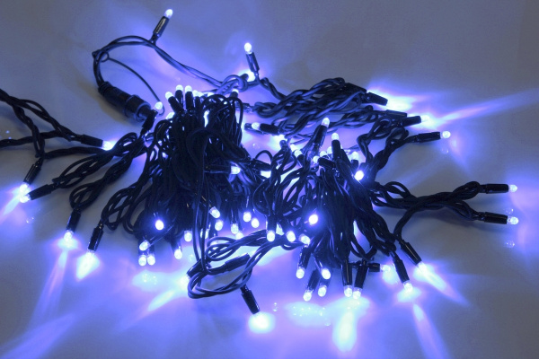 LED-PLR-200-20M-24V-B/BL-W/O, синяя/черный провод, соединяемая (без силового шнура) 24Вольта фото 2