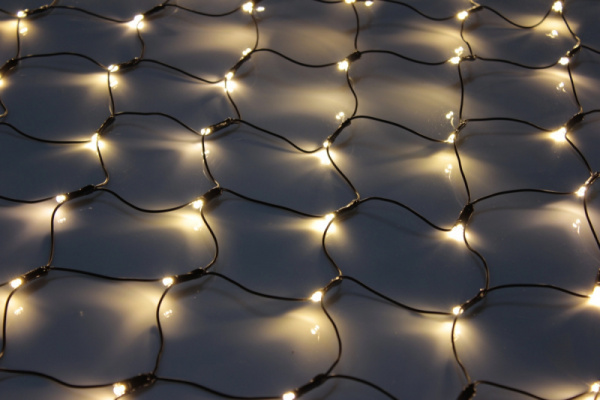 LED-SNL-C-432-2*3M-240V-WW/BL Гирлянда Сеть 2*3 белые теплыеLED/черный провод/контроллер соединяемая фото 2