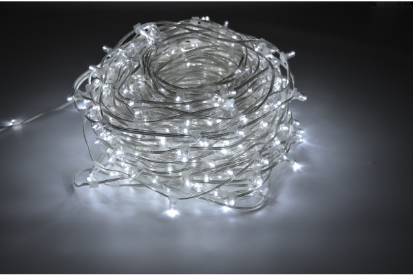 LED-LP-15СМ-100M-666L-12V-W/CL, LED клип-лайт белый c КОЛПАЧКОМ, прозрачный провод фото 2