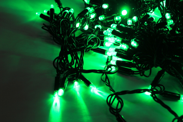 LED-PLS-200-20M-240V-G/BL-W/O,зеленая/черный провод, соед. (без силового шнура) С КОЛПАЧКОМ фото 2