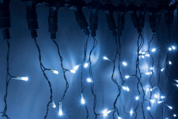 LED-XP-3725-3M-230V-С (белые светодиоды/черный провод). Световой занавес с контроллером 2*3м. Flesi фото 2