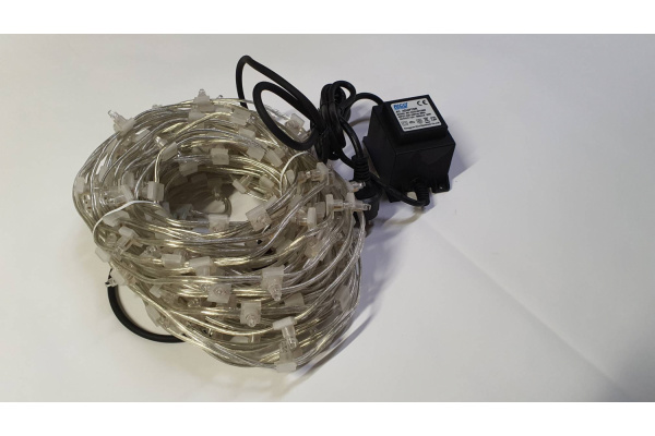 LED-LP-200-30M-12V-W Светодиодная гирлянда клип-лайт белые LED/прозрачный провод, 30м, трансформатор фото 3
