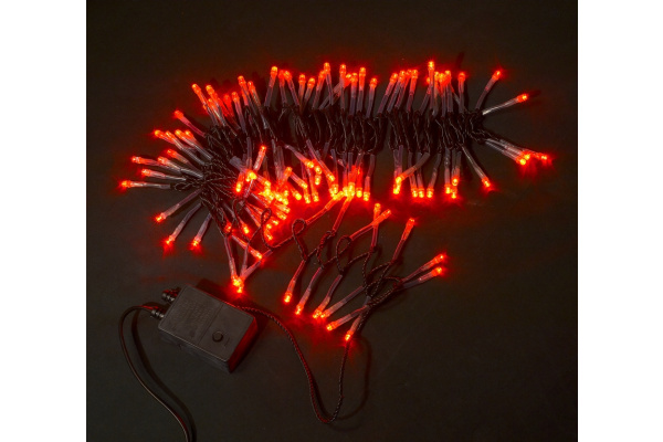 LED-XW-120-5M-C-240V LED гирлянда чейзинг с контроллером, 5м, 240V, 8Вт, красные LED (120 DIP 5мм) фото 1