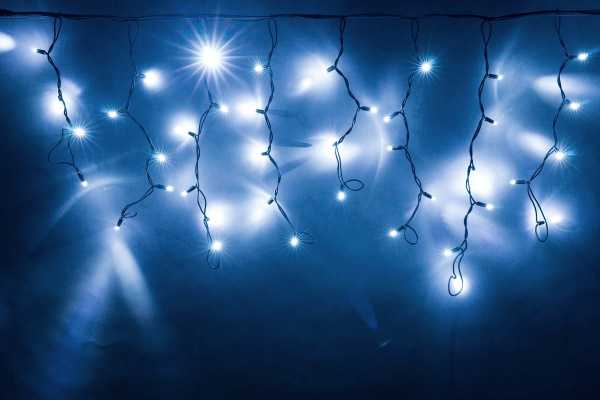 LED-RPLR-160-4.8M-240V-W/BL W/O  белые LED/провод черный каучук. Уличная светодиодная гирлянда бахро фото 1
