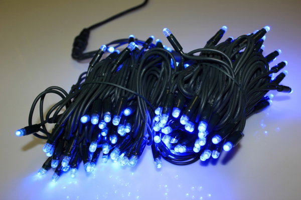 LED-PLR-100-10M-240V-B/BG Светодиодная гирлянда фиксинг 10м, IP65, 240V, синие LED/провод каучук фото 2