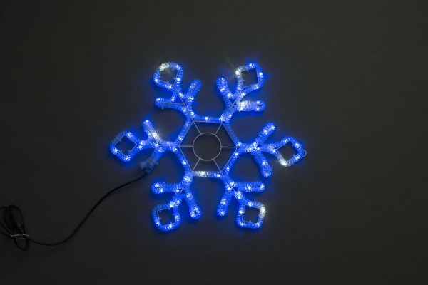 LED-XM(FR)-2D-CK022-B-24-B-F(W) Синяя Снежинка 60,5х52см с белыми Flash LED фото 1