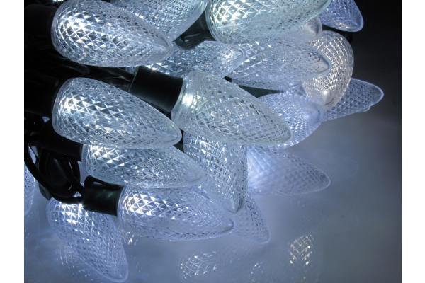 LED-PL-C9-8-G-220V-18-PW  Светодиодная гирлянда 20м 240V белые LED/насадка Шишки 5,6х2,6см. Neo-Neon фото 2