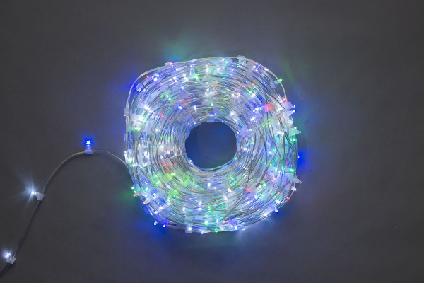 NEW LED-LP-15-100M-12V-M-F(W) Гирлянда клип-лайт мульти LED/белый Flash БЕЗ КОЛПАЧКА. Neo-Neon фото 1