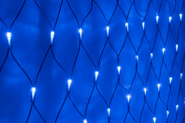 LED-SNL-288-C-2*1,5M-240V-B/BL Гирлянда Сеть 2*1.5м, синие LED/черный провод/контроллер, соединяемая фото 2