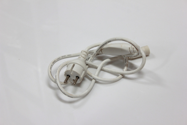 WHITE POWER CABLE FOR LED-PLR-192-20M-240V (3.3MM) Силовой шнур для гирлянд (LED-PLR-192) белый фото 1