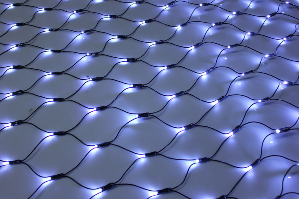 LED-SNL-288-C-2*1,5M-240V-W/BL Гирлянда Сеть 2*1.5м, белые LED/черный провод/контроллер, соединяемая фото 1