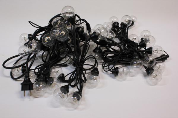 LED-2BLR-2835-20CM-10M-240V-WW/BL Гирлянда Белт-лайт 10м, IP65, 50 белых теплых ламп/черный провод фото 3