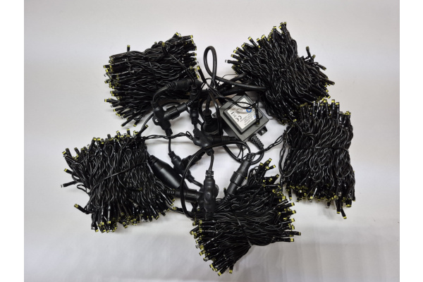 LED-PLS-200*5-20M*5-24V-Y/BL-F(Y) Flash LED гирлянда Спайдер 5*20м 24V, желтые LED/черный провод фото 4