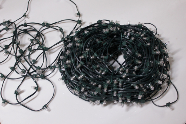 LED-LP-15CM-100M-12V-R/DG Гирлянда клип-лайт красный LED c КОЛПАЧКОМ, темно-зеленый провод. Neo-Neon фото 3