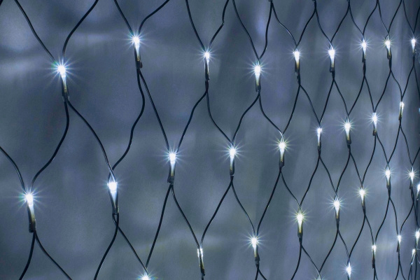 LED-SNL-288-2*1,5M-240V-W/BL Гирлянда Сеть 2*1.5м,  белые LED/черный провод, соединяемая. Neo-Neon фото 2