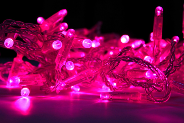 LED-PLS-100-10M-24V-P/C-W/O, PINK (розовая)/прозр.пров соед (без сил.шнура) С КОЛПАЧКОМ фото 2