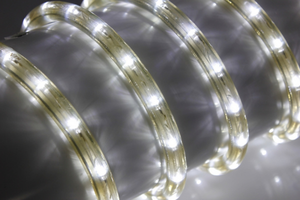 LED-DL-2W-90M-2,77-2M-220V-W  Светодиодная гирлянда дюралайт, фиксинг, белый матовый, D13мм, 36LED/м фото 2