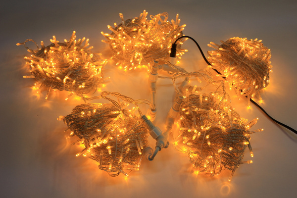 LED-PLS-200*5-20M*5-24V-Y/С LED гирлянда Спайдер 5*20м, 24V, желтые LED/прозрачный провод. Neo-Neon фото 1