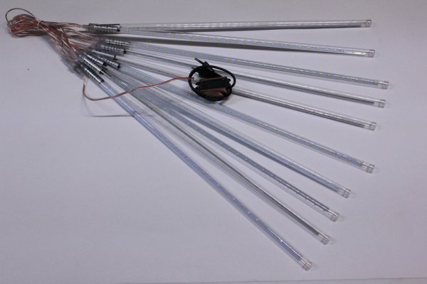 Сосульки строб Трубки D12mm,10шт 0,5М Бел теп LED-PLM-SNOW-480SMD-0.5*4.5M-10-7V-WW не соедин. фото 3