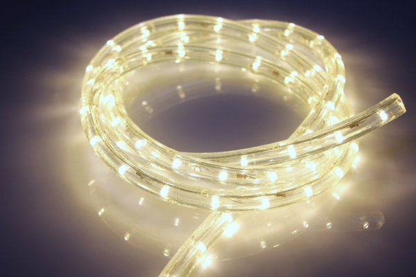 LED-DL-2W-100M-1M-240V-WW Светодиодная гирлянда дюралайт, фиксинг, белый теплый, D13мм, 36LED/метр,  фото 2