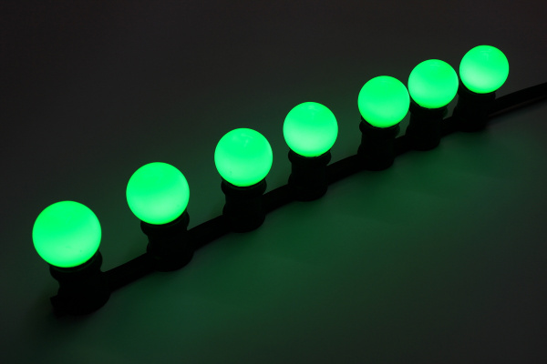 LED G45-E27-24V-G  LED лампа Е27  для Гирлянды Белт-лайт, зеленый  цвет свечения. Neo-Neon фото 2