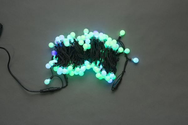 LED-PLR-100L-10M-25MM-240V-RGB/BL (SLOW) -W/O LED гирлянда 10м, 240V, IP65, RGB LED/Шарик 2,5см фото 1
