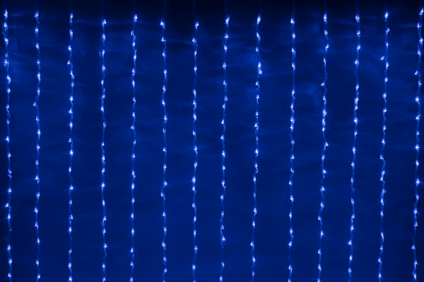 LED-XP-1344-230V Blue Световой "умный" дождь с контроллером 2,4х3,6м, 250Вт, Синий, Flesi фото 1